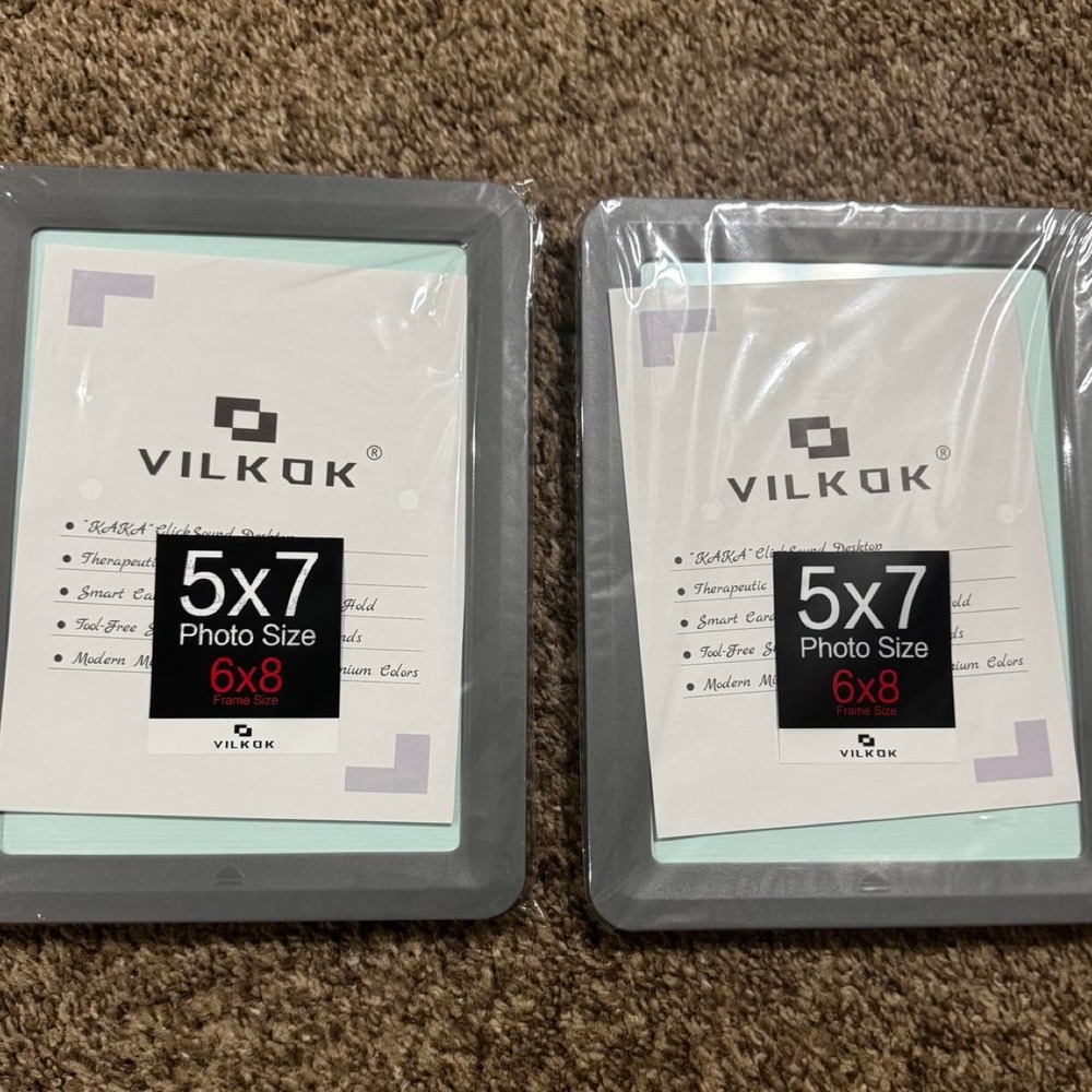 Vilkok Unisex Gray Photo Frame Set 2pk 5x7 6x8 Modern NWT Good